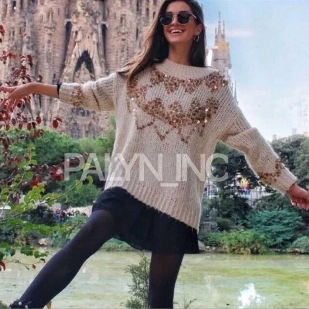 NWT ZARA SPECIAL EDITION SEQUIN SWEATER